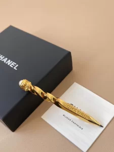 Chanel Gole Metal Pen Brooch