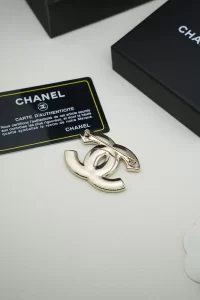 Chanel Vintage White CC Logo Brooch