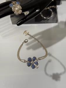 Chanel Blue Camellia Flower Bracelet