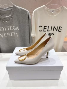 Dior White Leather Pumps 85MM