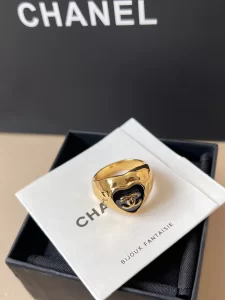 Chanel CC Heart Gold Metal Rings