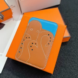 Hermes Frog MagSafe Card Holder Brown Blue