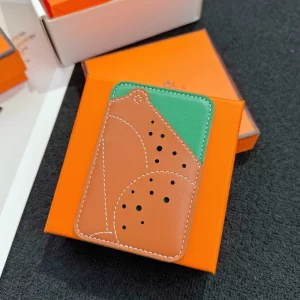 Hermes Frog MagSafe Card Holder Brown Green