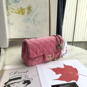 Luxury Womens Handbags Chanel Mini Velvet Flap Bag 20x13x7CM A118PP750 AA138862