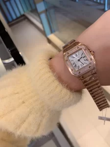 Luxury Womens Watches Cartier Sandoz V12 Mini Diamonds Watch 27MM A71PP480 AA145811