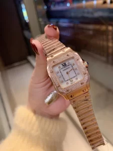 Luxury Womens Watches Cartier Sandoz V12 Mini Diamonds Watch 27MM A71PP480 AA145811