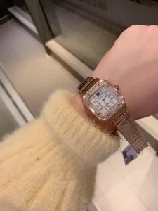 Luxury Womens Watches Cartier Sandoz V12 Mini Diamonds Watch 27MM A71PP480 AA145811