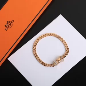Hermes Boucle Sellier Gold Bracelet 