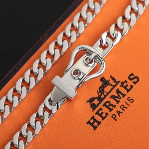 Luxury Womens Jewelry Hermes Boucle Sellier Silver Bracelet A205PP300 AA146199