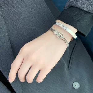 Luxury Womens Jewelry Hermes Boucle Sellier Silver Bracelet A205PP300 AA146199