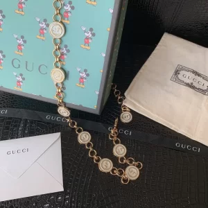 Luxury Womens Belts Gucci Gold Interlocking G Chain Belt A28PP240 AA146316