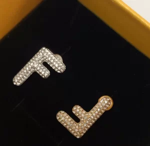 Fendi Crystals FF Motif Earrings 