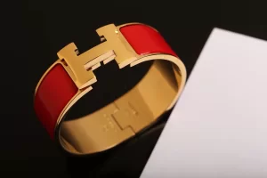 Luxury Womens Jewelry Hermes Clic Clac H Wide Bracelet Red A205PP240 AA146902