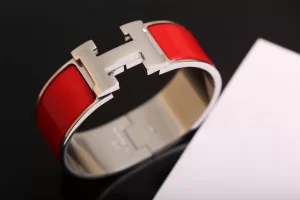 Luxury Womens Jewelry Hermes Clic Clac H Wide Bracelet Red A205PP240 AA146902