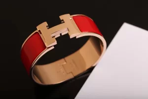 Luxury Womens Jewelry Hermes Clic Clac H Wide Bracelet Red A205PP240 AA146902