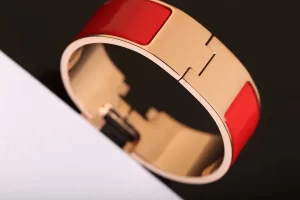 Luxury Womens Jewelry Hermes Clic Clac H Wide Bracelet Red A205PP240 AA146902