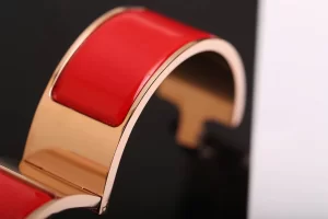 Luxury Womens Jewelry Hermes Clic Clac H Wide Bracelet Red A205PP240 AA146902