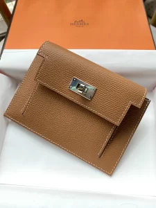 Hermes Epsom Kelly Pocket Compact Wallet Tan 
