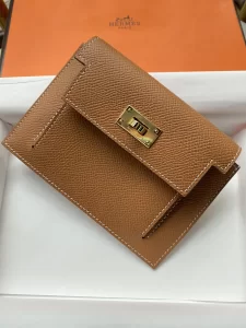 Hermes Epsom Kelly Pocket Compact Wallet Tan 