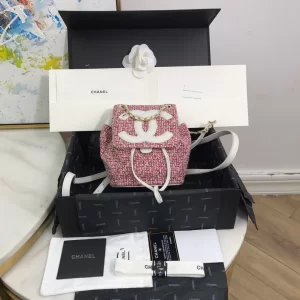 Chanel Tweed Backpack Pink