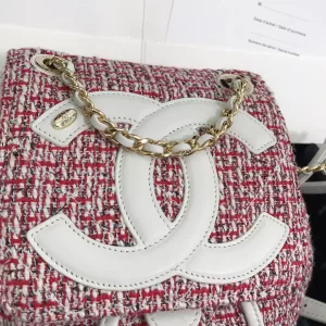 Luxury Womens Handbags Chanel Tweed Backpack Pink AS0325 23x21x15CM A53PP880 AA147826