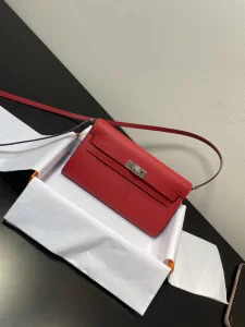 Hermes Red Epsom Kelly WOC Wallet To Go 