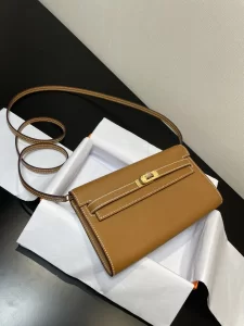 Hermes Tan Epsom Kelly WOC Wallet To Go 