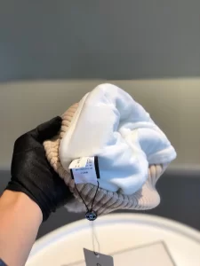 Luxury Womens Hats Chanel CC Knit Winter Hat with Pom Blue A190PP95 AA148262