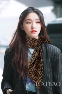 Luxury Womens Scarf Fendi FF Jacquard Silk Scarf Green 90x90CM A151PP195 AA149567