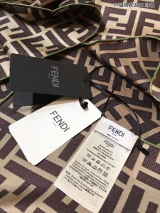 Luxury Womens Scarf Fendi FF Jacquard Silk Scarf Green 90x90CM A151PP195 AA149567