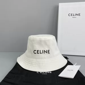 Celine Bucket Hat OFF White Cotton 60585 