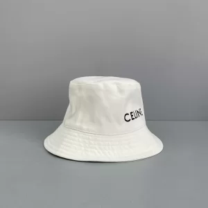 Luxury Womens Hats Celine Bucket Hat in OFF White Cotton 60585 A141PP170 AA150480