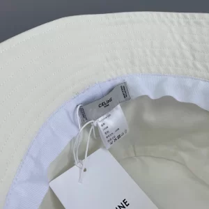 Luxury Womens Hats Celine Bucket Hat in OFF White Cotton 60585 A141PP170 AA150480