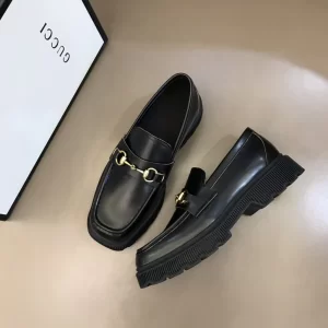 Luxury Mens Shoes Gucci Horsebit Leather Loafers in Black 38 To 44 A151PP570 AA150705
