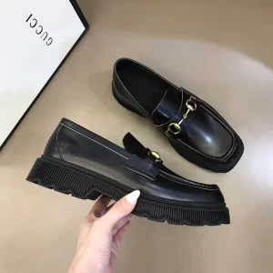 Luxury Mens Shoes Gucci Horsebit Leather Loafers in Black 38 To 44 A151PP570 AA150705