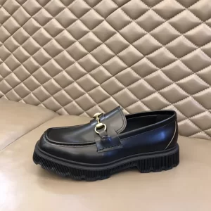 Luxury Mens Shoes Gucci Horsebit Leather Loafers in Black 38 To 44 A151PP570 AA150705