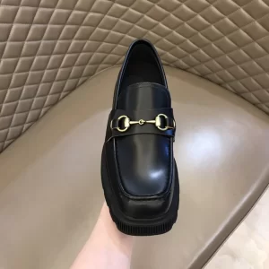 Luxury Mens Shoes Gucci Horsebit Leather Loafers in Black 38 To 44 A151PP570 AA150705