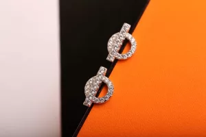 Luxury Womens Jewelry Hermes Finesse Diamonds Stud Ring A205PP200 AA150809