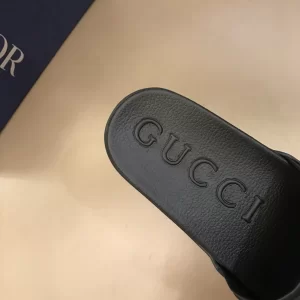 Luxury Mens Shoes Gucci Logo Printed Slide Sandal 38 To 45 A151PP350 AA151197