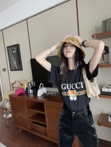Luxury Womens Clothing Gucci x Kai Black Cotton T Shirt SML A29PP280 AA151407
