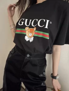 Luxury Womens Clothing Gucci x Kai Black Cotton T Shirt SML A29PP280 AA151407