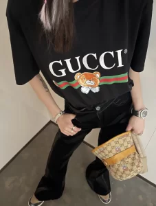 Luxury Womens Clothing Gucci x Kai Black Cotton T Shirt SML A29PP280 AA151407