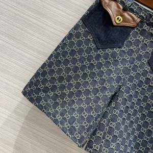 Luxury Womens Clothing Gucci GG Blue Denim Short SML A198PP480 AA151970