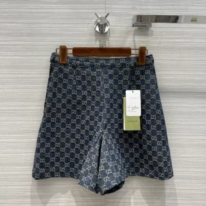 Luxury Womens Clothing Gucci GG Blue Denim Short SML A198PP480 AA151970