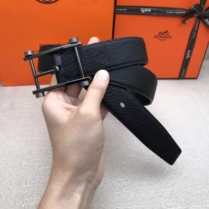 Hermes 2021 New Leather Belt Black Calfskin 32MM 