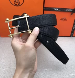 Hermes 2021 New Leather Belt Black Calfskin 32MM 