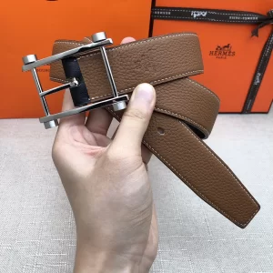 Hermes 2021 New Leather Belt Brown Calfskin 32MM 