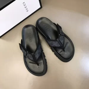 Luxury Mens Shoes Gucci GG Supreme Thong Sandal 38 To 45 A151PP370 AA153186