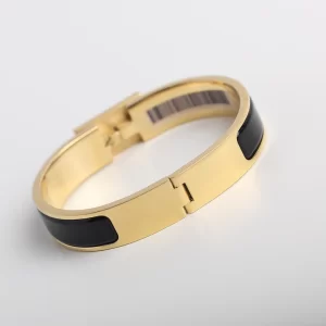 Luxury Womens Jewelry Hermes Clic Anneau Bracelet in Black A205PP220 AA154475