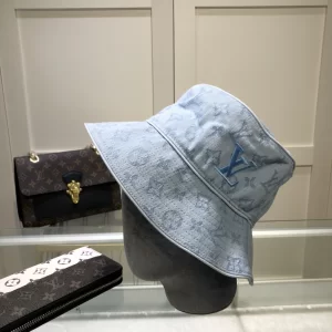 Louis Vuitton LV Monogram Denim Bucket Hat Blue 